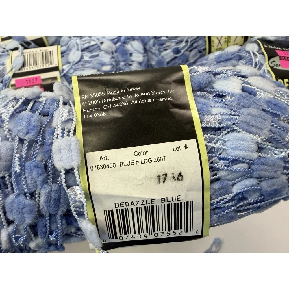 Sensations‎ Bedazzle Ladder Yarn Blue Joann Exclusive Lot Of 12 100% Nylon